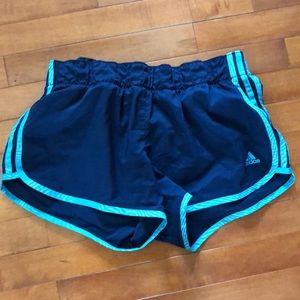 Adidas Three Stripe Navy Athletic Shorts Size Medium
